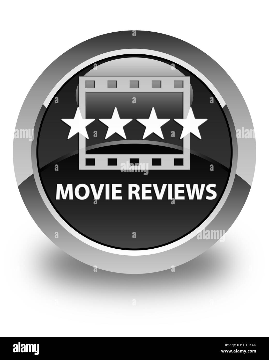 Rassegne di film isolati su nero lucido pulsante rotondo illustrazione astratta Foto Stock