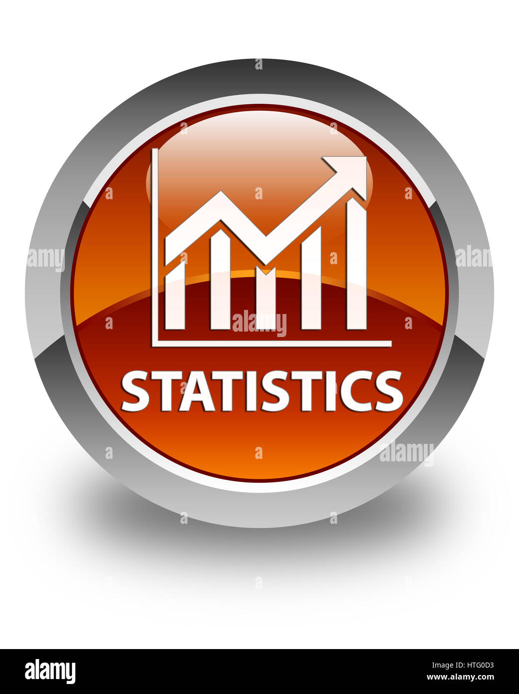 Statistiche isolato sul marrone lucido pulsante rotondo illustrazione astratta Foto Stock