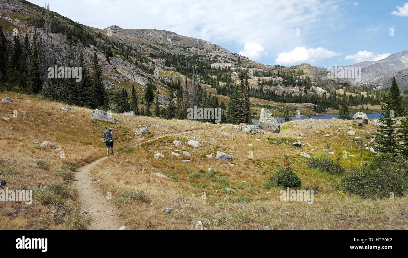 Escursionismo in Big Horn Mountains Foto Stock