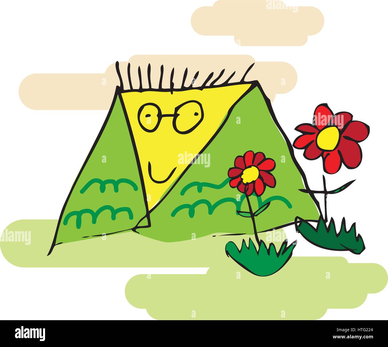 Luminosa giornata di sole per bambini Prenota illustrazione come EPS Fiile 10. Illustrazione Vettoriale