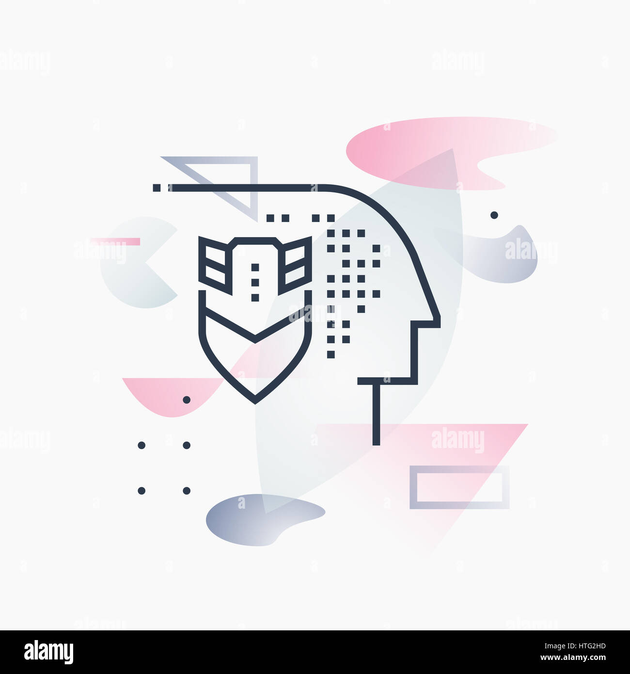 Protezione dei dati personali e la sicurezza degli utenti e la protezione web. Illustrazione astratta del concetto. Foto Stock