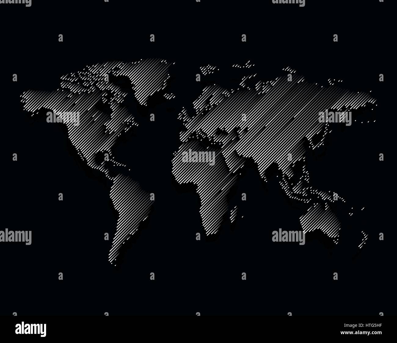 Neri isolati worldmap colore di sfondo delle linee, terra illustrazione vettoriale. Illustrazione Vettoriale