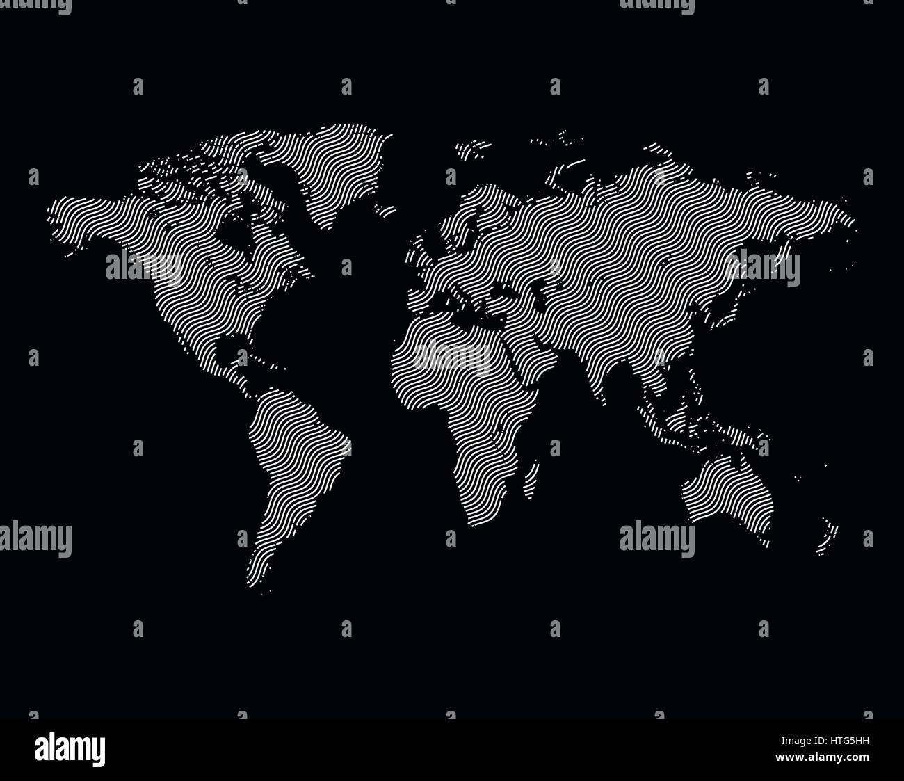 Neri isolati worldmap colore di sfondo delle linee, terra illustrazione vettoriale. Illustrazione Vettoriale