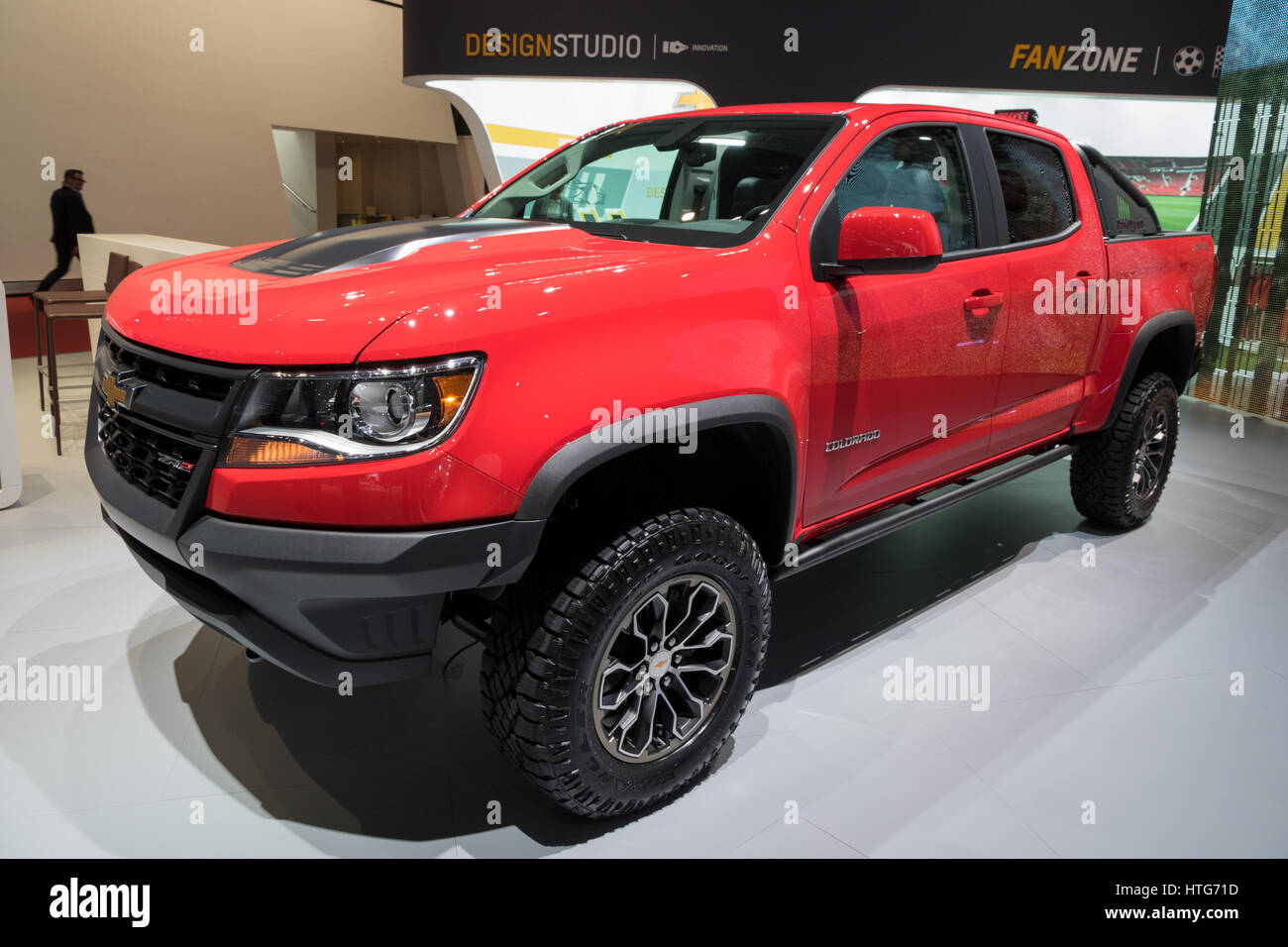 Ginevra, Svizzera - Marzo 7, 2017: Chevrolet Colorado pickup truck presentato al 87th Geneva International Motor Show. Foto Stock