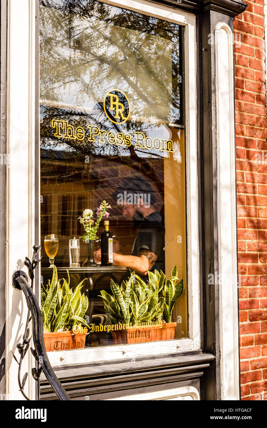 La sala stampa, l'edificio indipendente, 129 West German Street, Shepherdstown, West Virginia Foto Stock