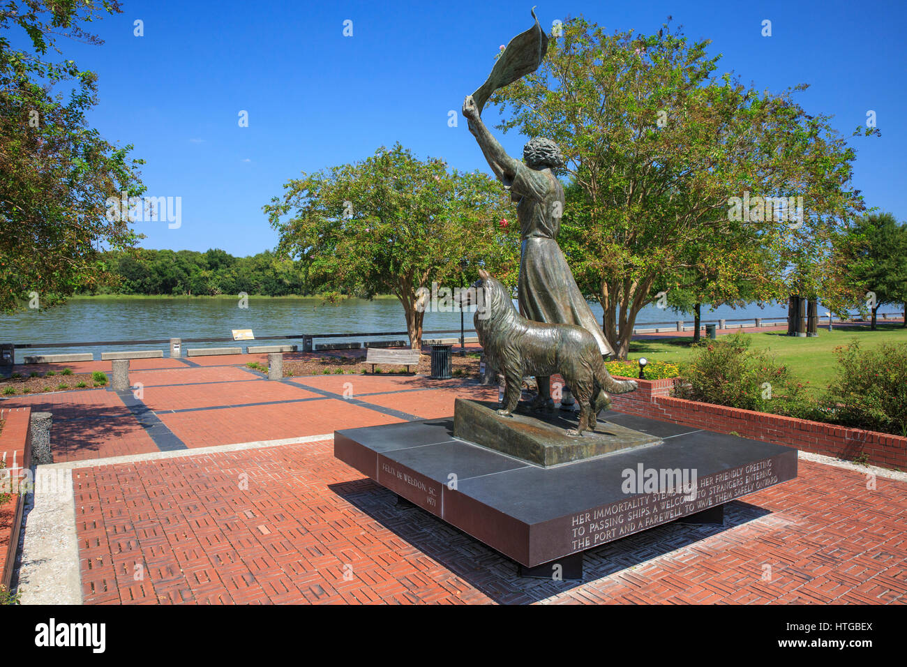 Statua di Firenze Martus, noto anche come sventolano Girl, nel centro di Savannah, Georgia. Foto Stock