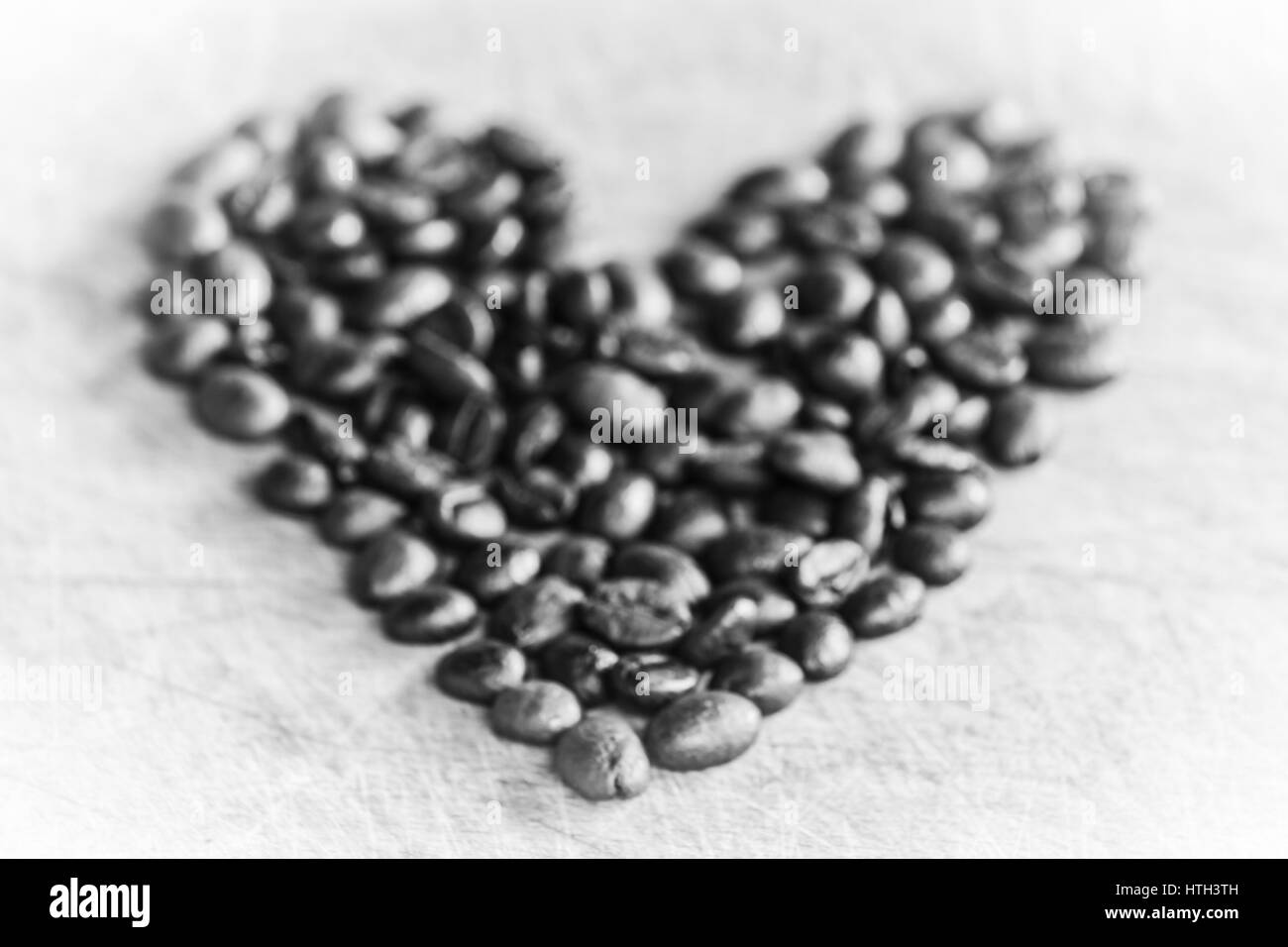 Caffè amore in bianco e nero Foto Stock