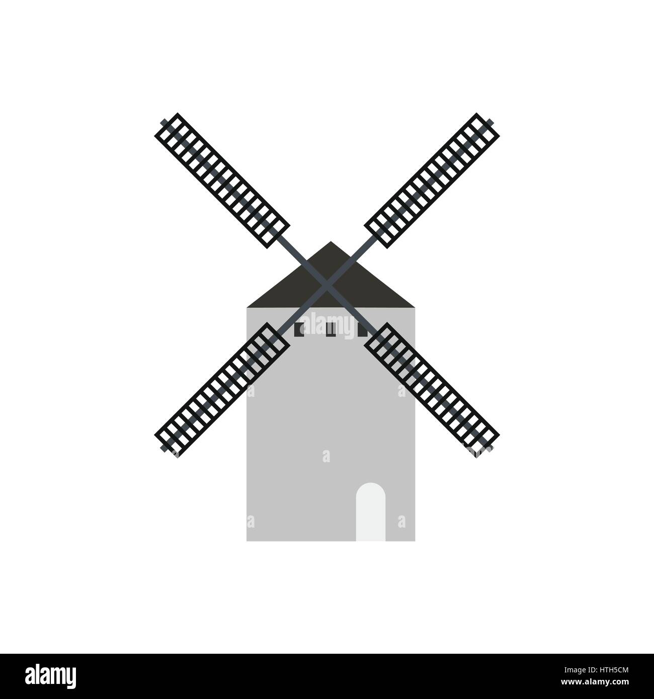 Il mulino a vento di spagnolo icona, stile piatto Illustrazione Vettoriale