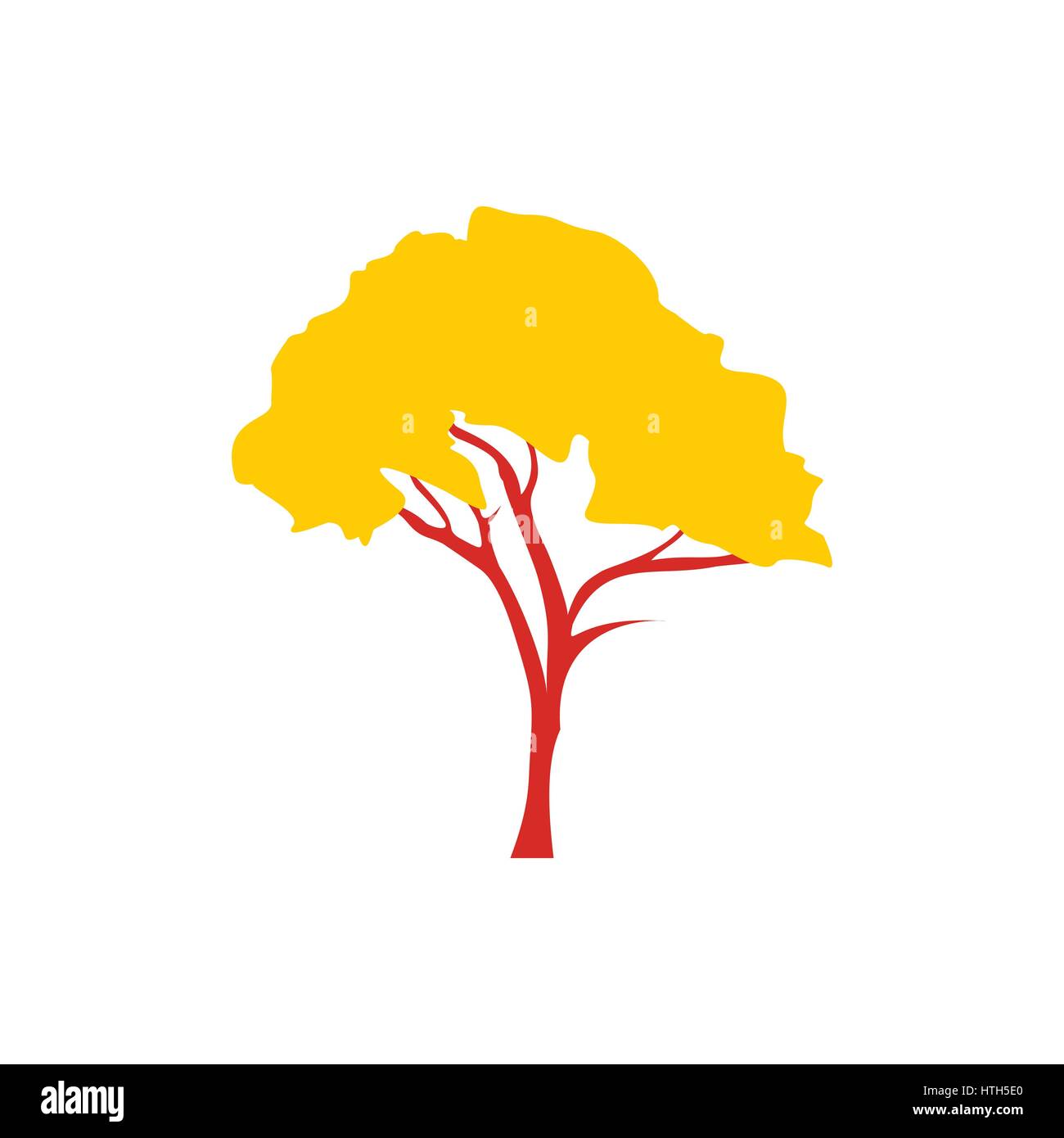Tabebuia chrysotricha golden tromba icona ad albero Illustrazione Vettoriale