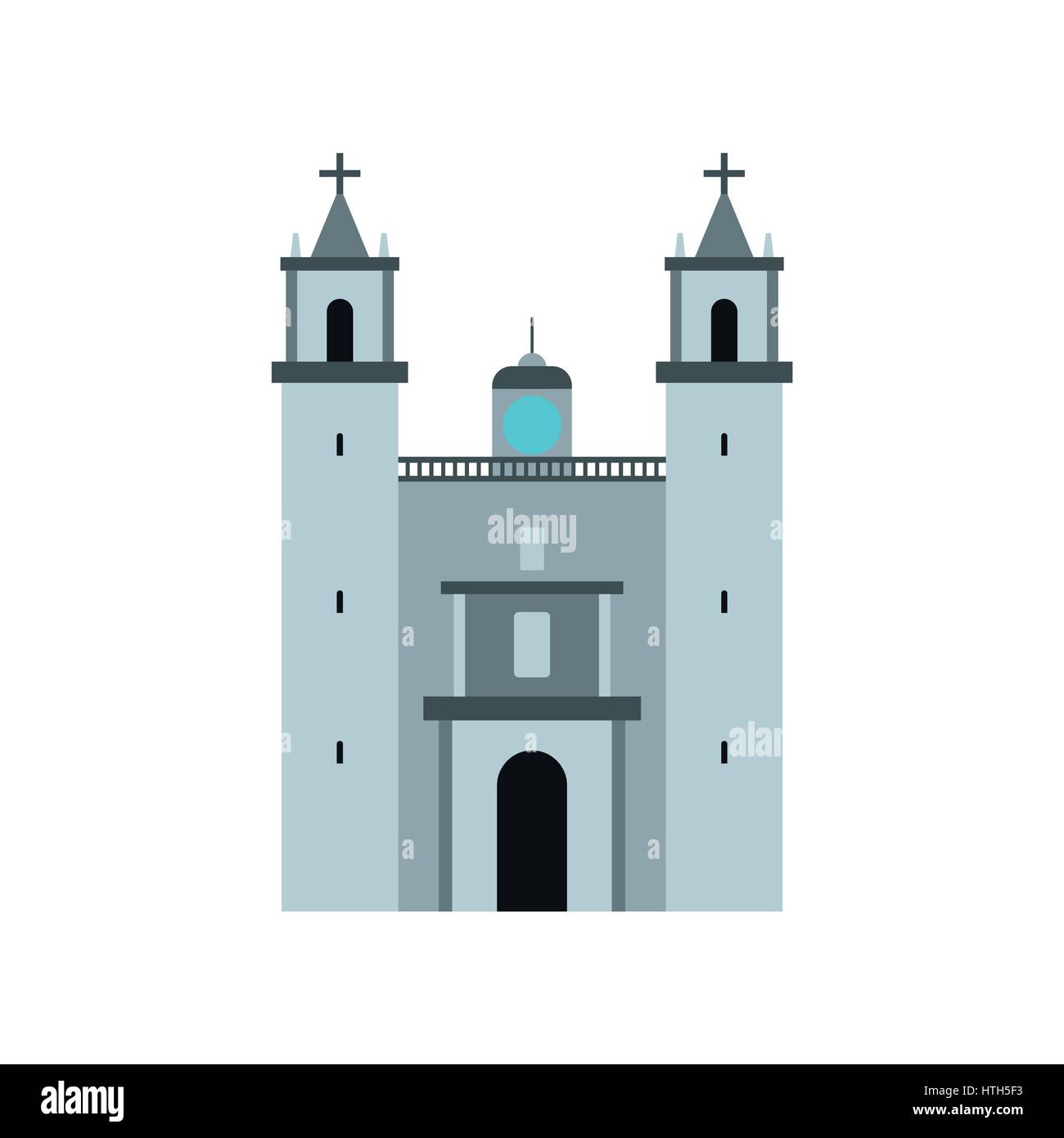 Nella Cattedrale di Valladolid, Messico icona, stile piatto Illustrazione Vettoriale