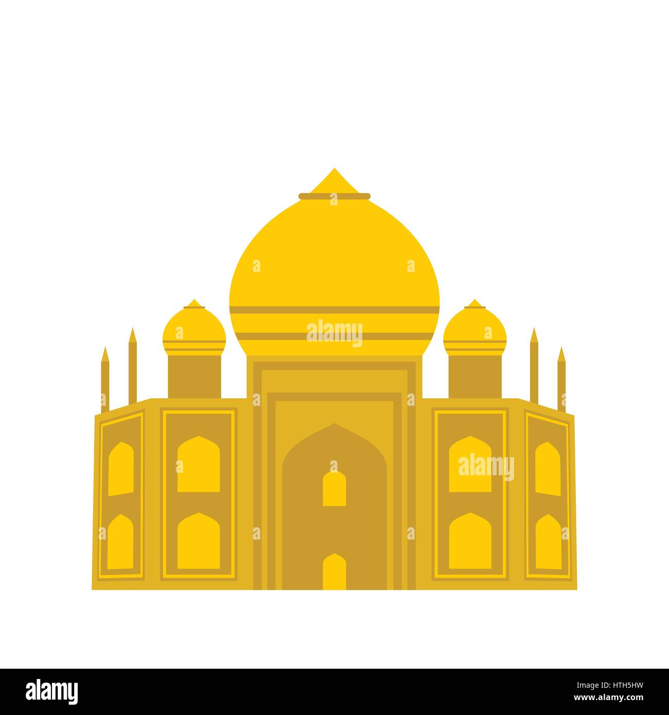 Taj Mahal, India icona, stile piatto Illustrazione Vettoriale