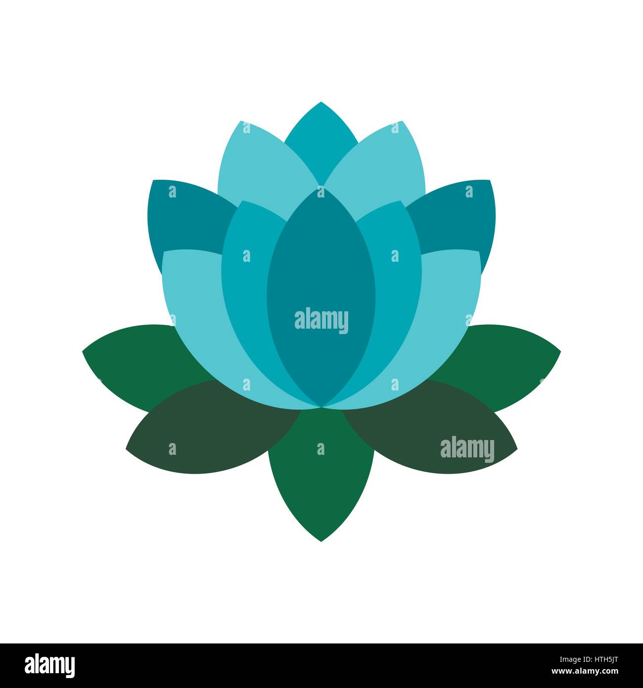 Blue Lotus Flower icona, stile piatto Illustrazione Vettoriale