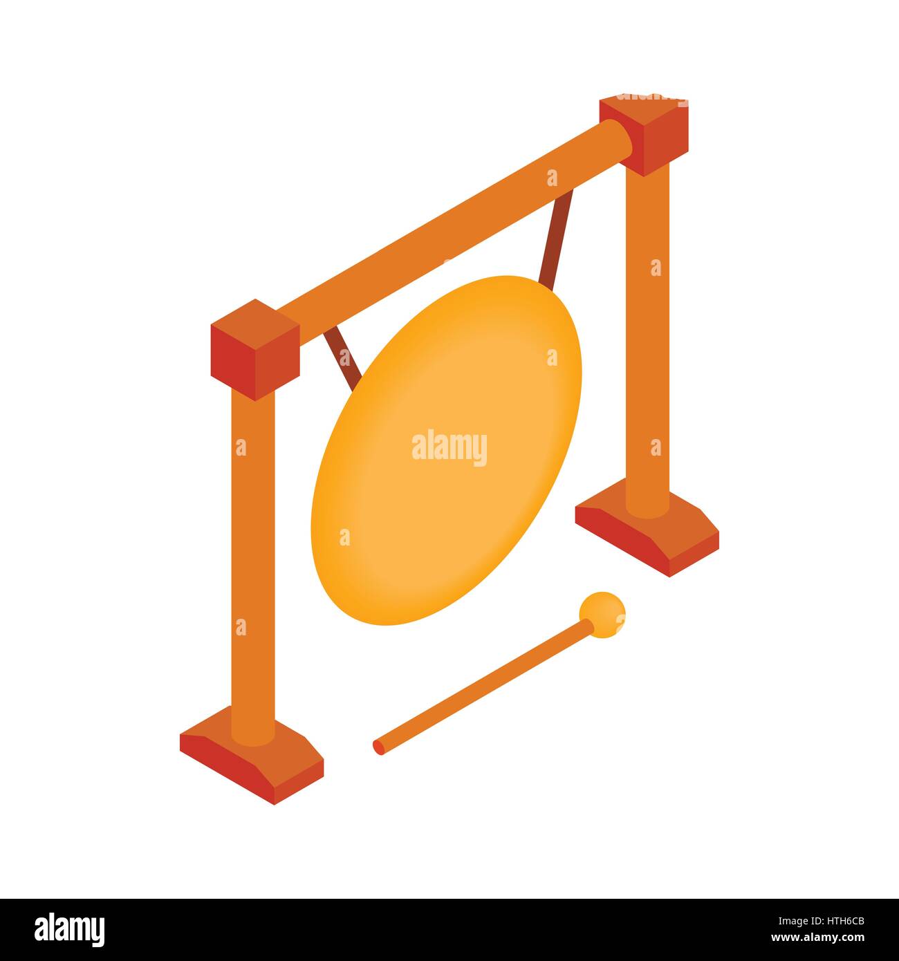 Icona di Gong isometrica 3d style Illustrazione Vettoriale