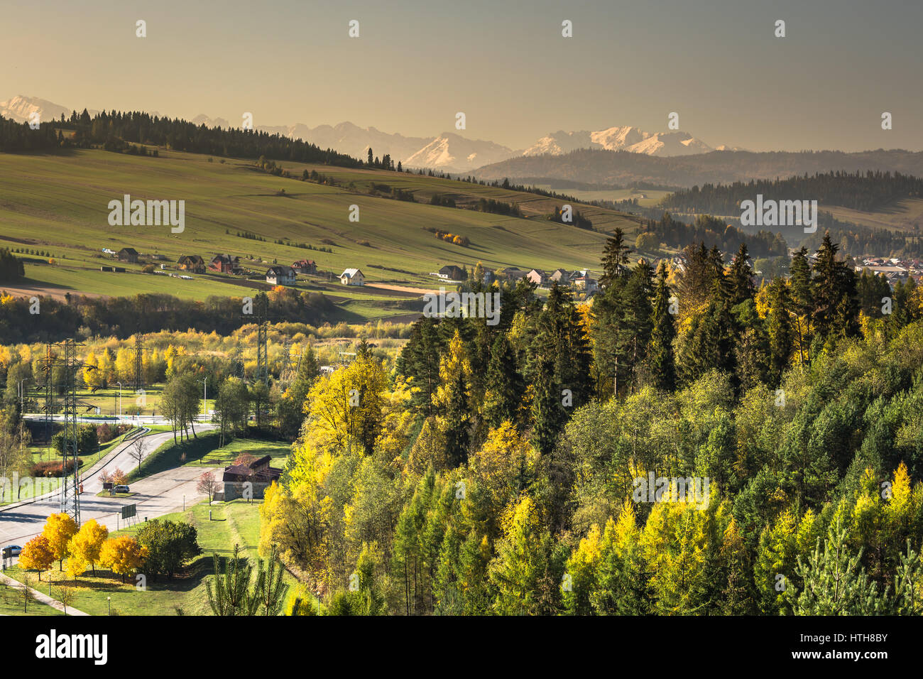 Vista su Tatra mounatins Polonia Foto Stock