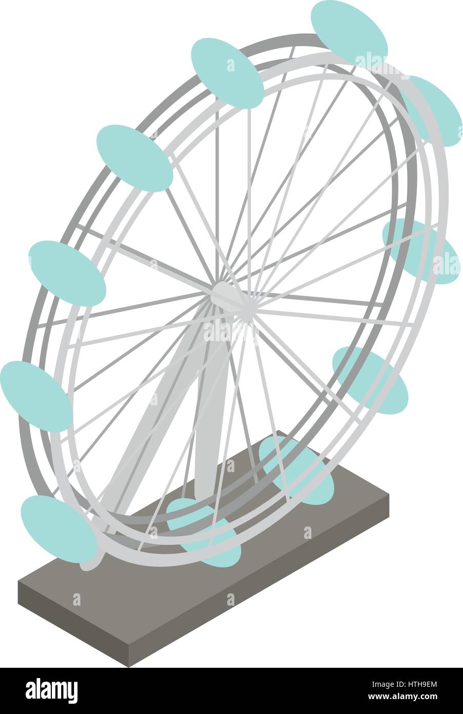 Ruota panoramica Ferris icona isometrica 3d style Illustrazione Vettoriale