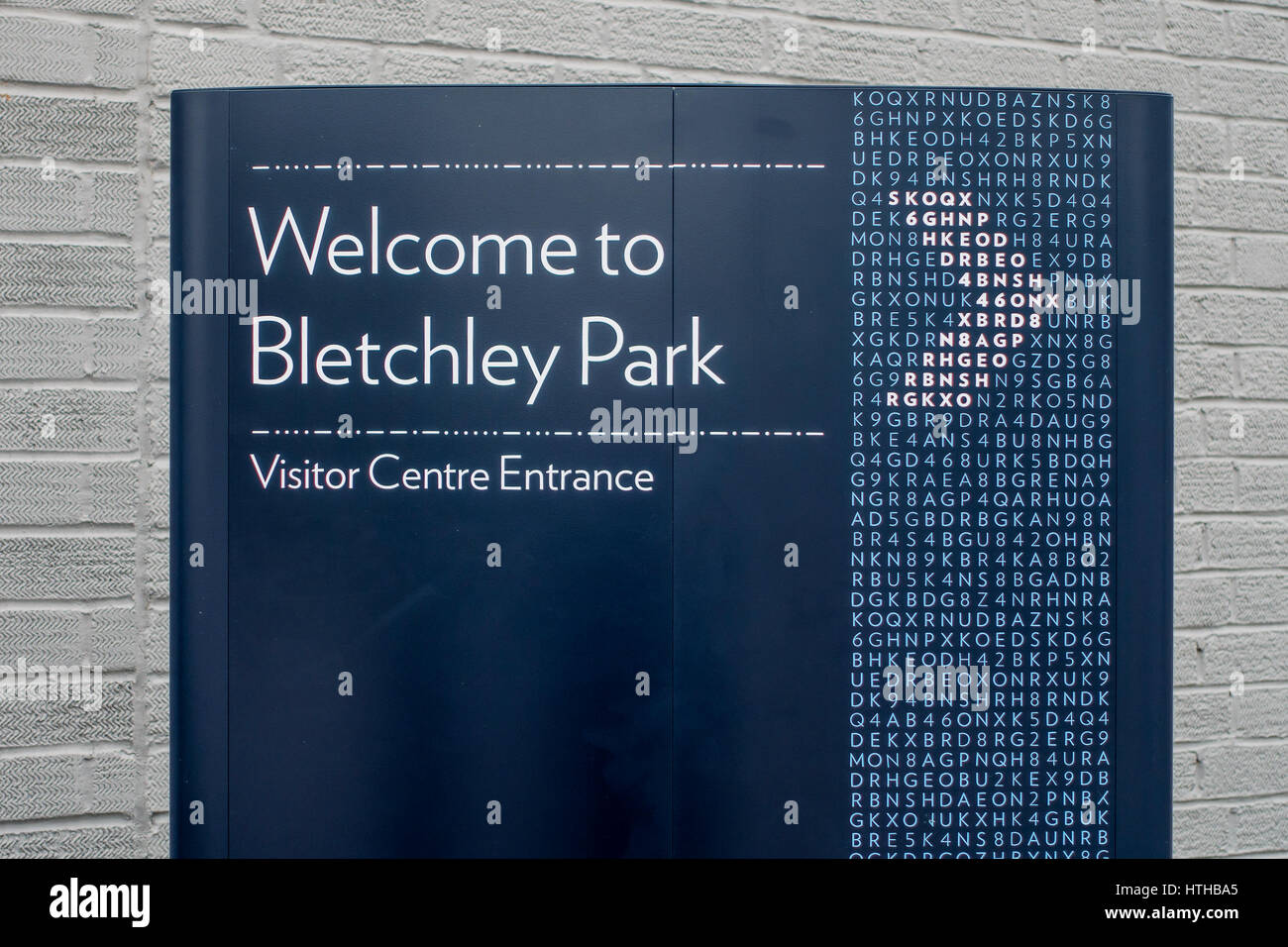 Benvenuto a Bletchley Park Guerra Mondiale due Codice centro di rottura Buckinghamshire REGNO UNITO Foto Stock