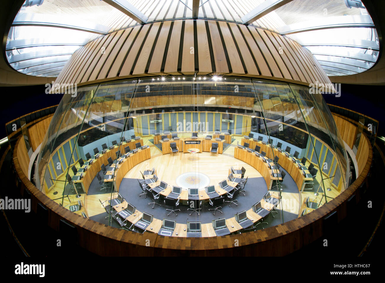 Senedd (complessivo Edificio) Cardiff Bay. Foto Stock