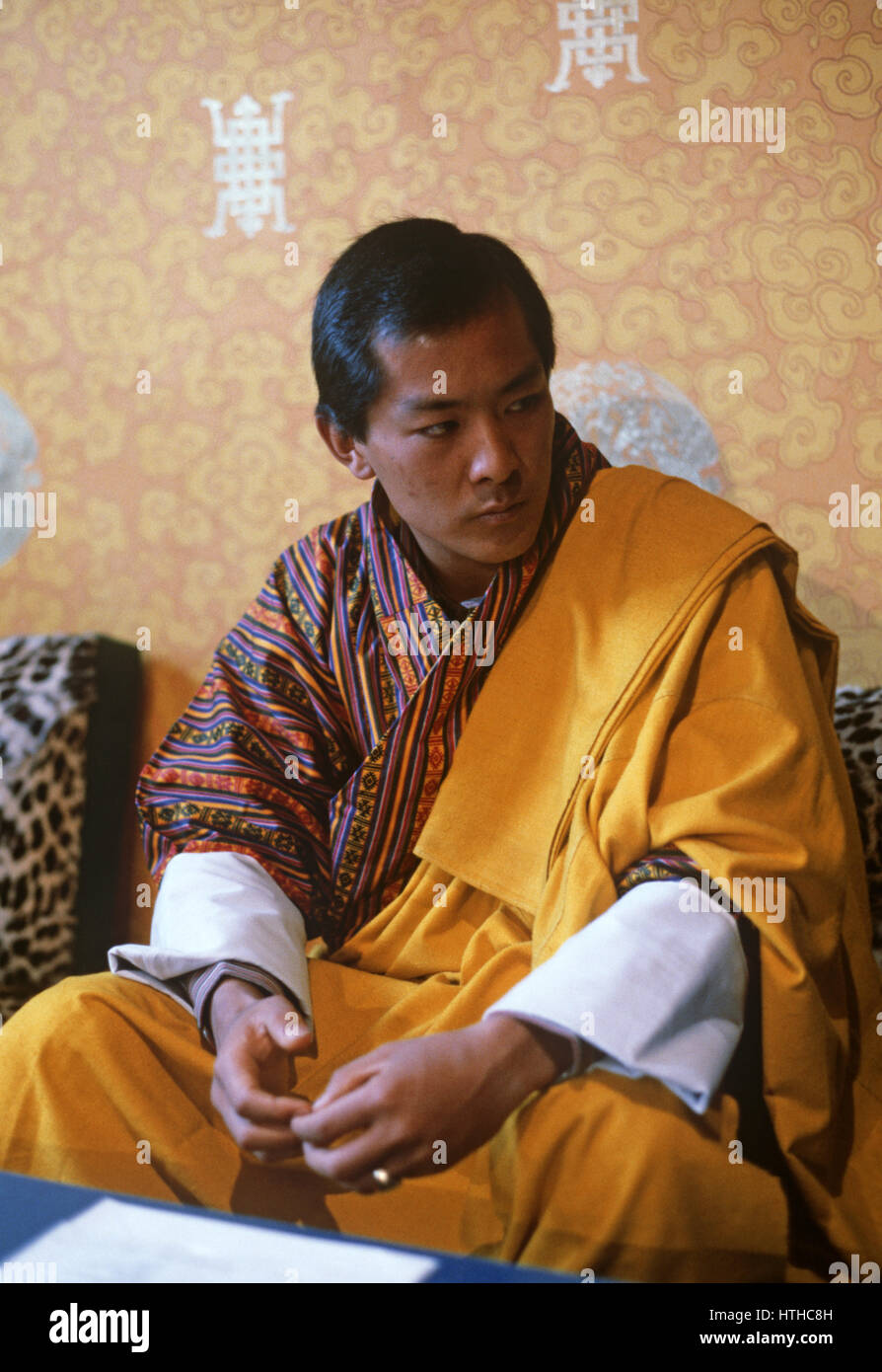 Sua Maestà il re Jigme Singye Wangchuck, il re del Bhutan, Bhutan, Himlaayas Foto Stock