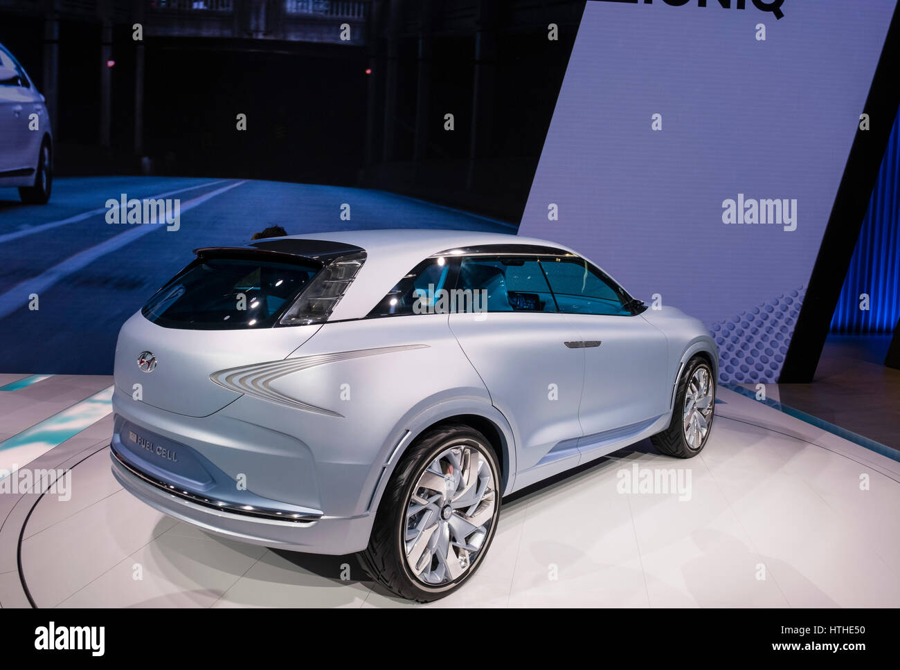 Hyundai FE concetto - Nuova cella a combustibile di un SUV a 87th Geneva International Motor Show di Ginevra Svizzera 2017 Foto Stock