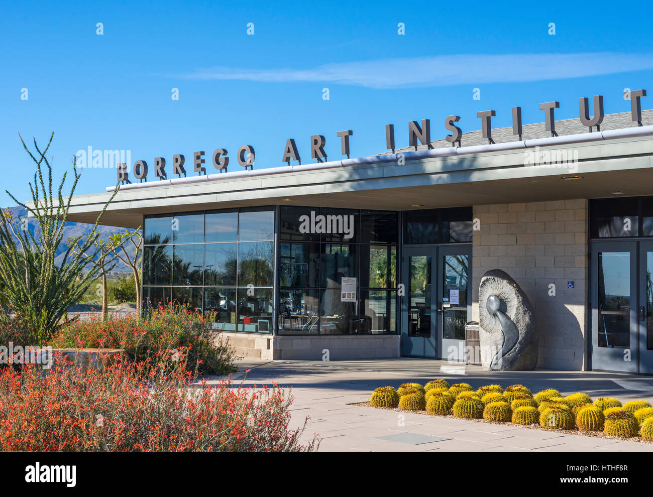Borrego Art Institute edificio. Borrego Springs, California, Stati Uniti d'America. Foto Stock
