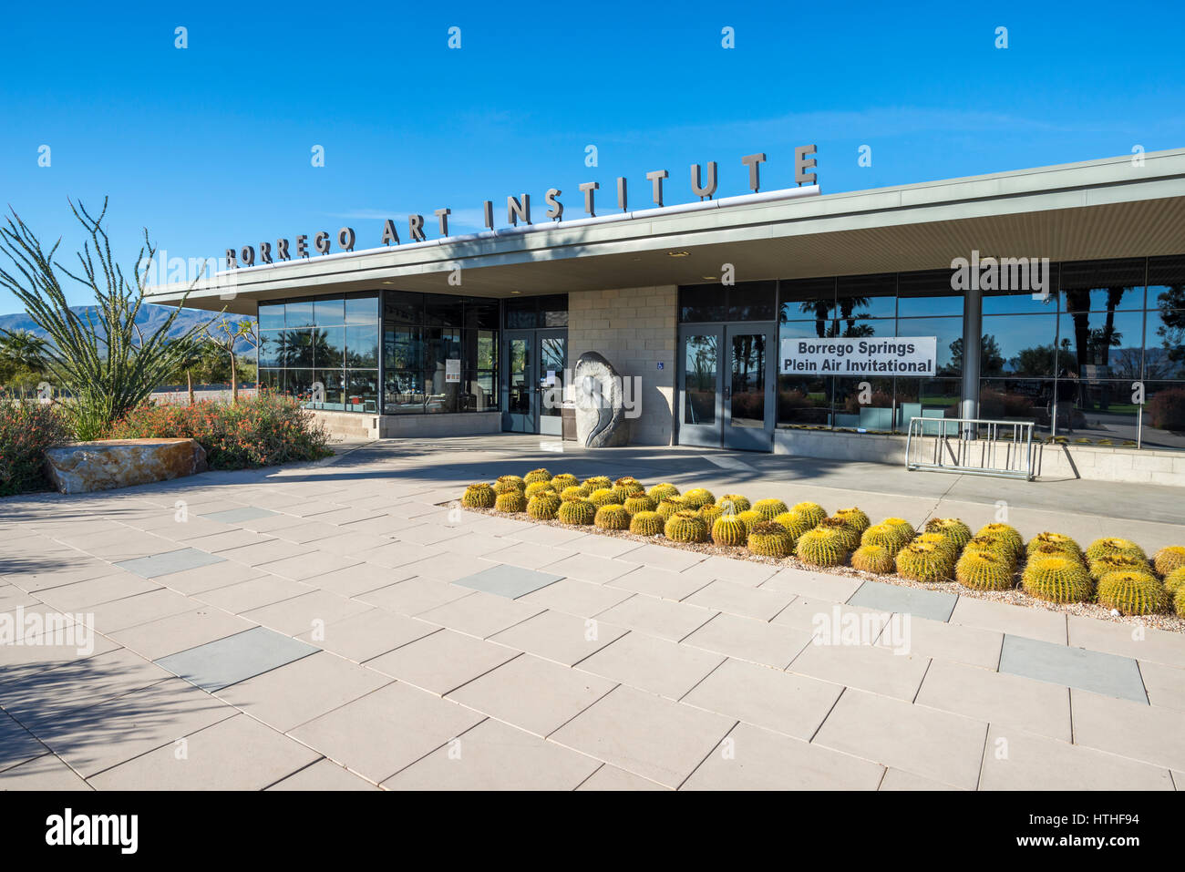 Borrego Art Institute edificio. Borrego Springs, California, Stati Uniti d'America. Foto Stock