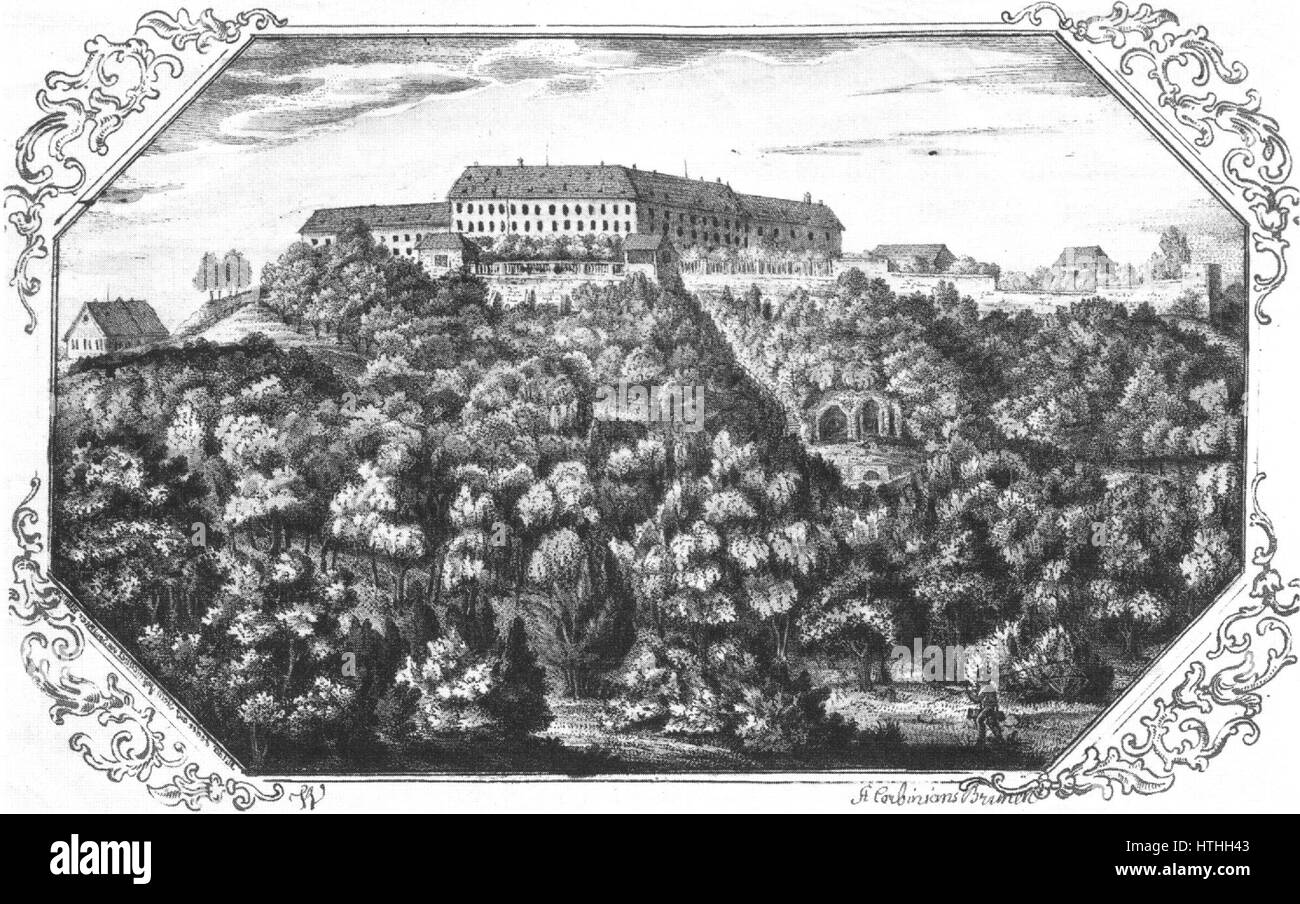 Il "Weihenstephan" di Peter Ellmer, dipinto nel 1840, rappresenta una scena pastorale, che probabilmente mostra il paesaggio pacifico dell'area di Weihenstephan, ricca di natura e vita agricola. Foto Stock