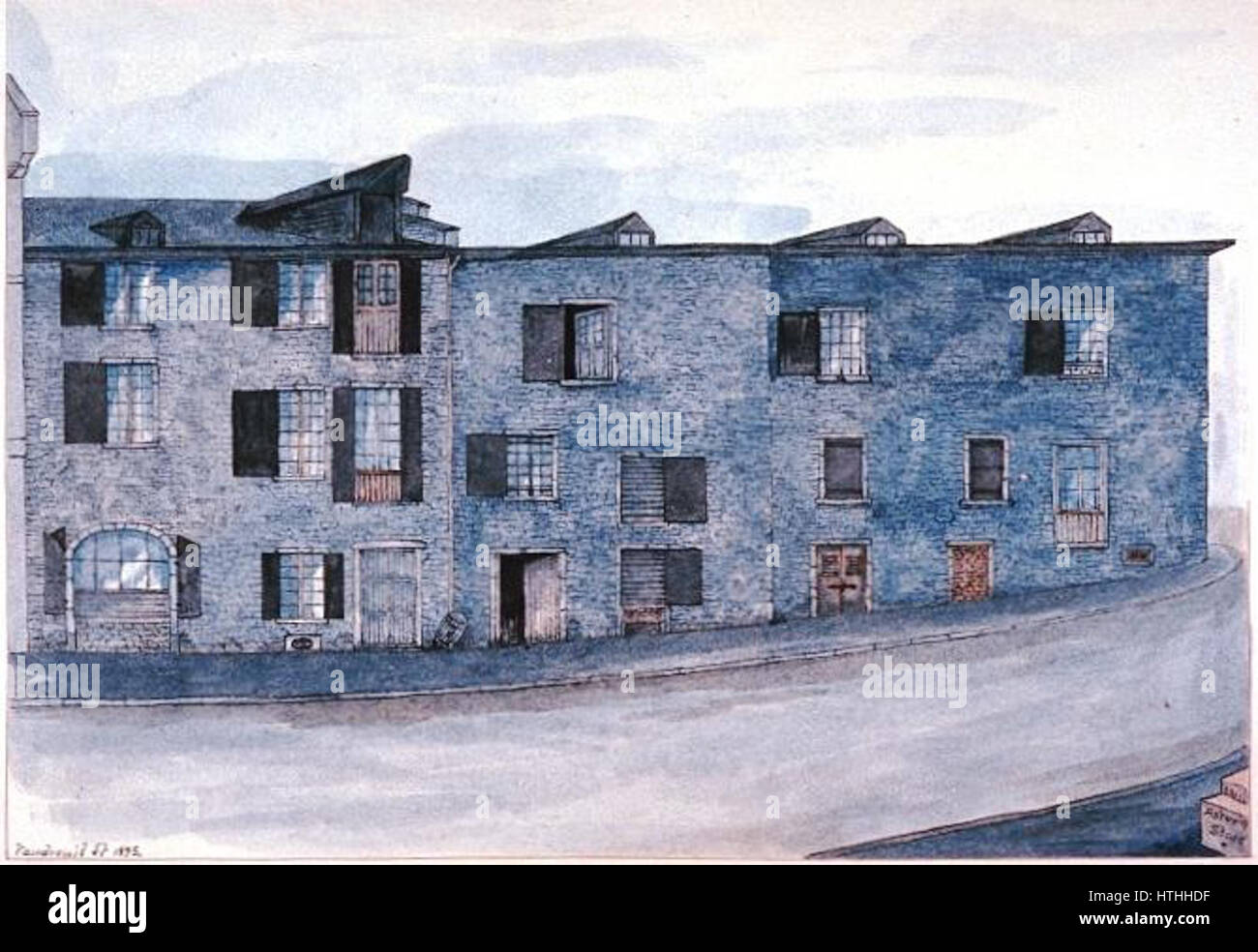 "Vaudreuil St., 1895" è una fotografia o un'illustrazione storica che raffigura la scena di strada a Vaudreuil alla fine del XIX secolo. L'immagine cattura l'architettura e l'atmosfera del tempo, riflettendo lo sviluppo urbano della zona. Foto Stock