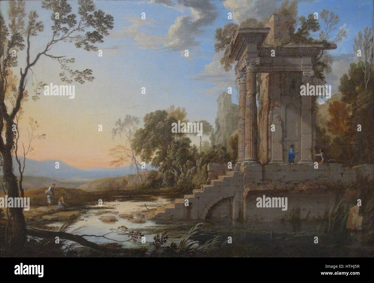 Patel, Pierre-Paysage de ruines avec onu grand escalier-Valence Foto Stock