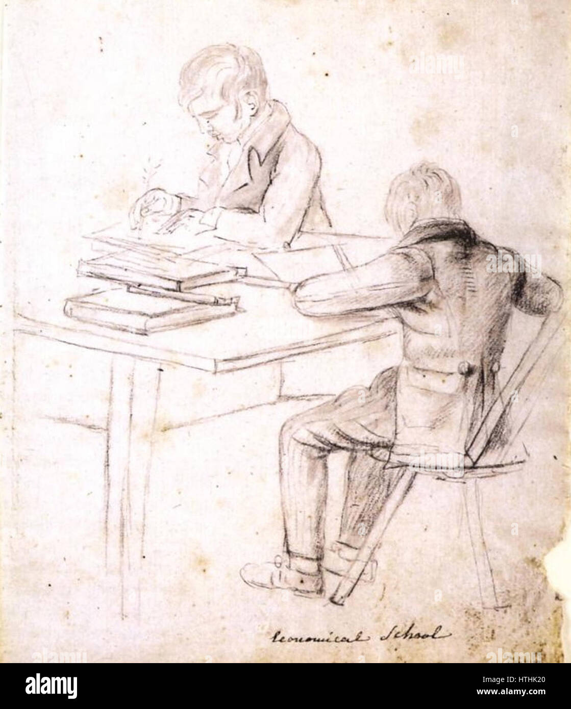 La *1810 Economy School* si riferisce a un istituto educativo fondato nel 1810, che enfatizza l'apprendimento pratico e conveniente. Mirava a fornire istruzione a una popolazione più ampia, concentrandosi sulle competenze essenziali e sulla gestione finanziaria. L'approccio della scuola era in linea con gli sforzi dell'inizio del XIX secolo per promuovere un'istruzione più accessibile. Foto Stock