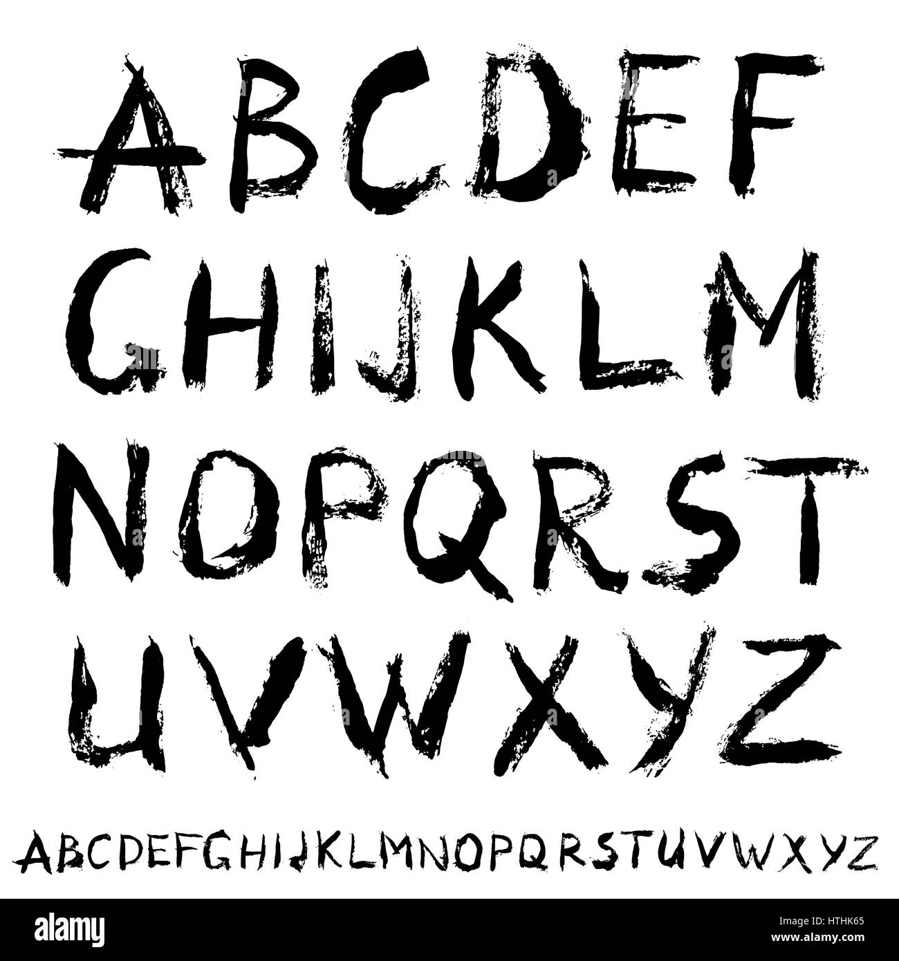 ABC Grunge dipinta i tratti di pennello Illustrazione Vettoriale