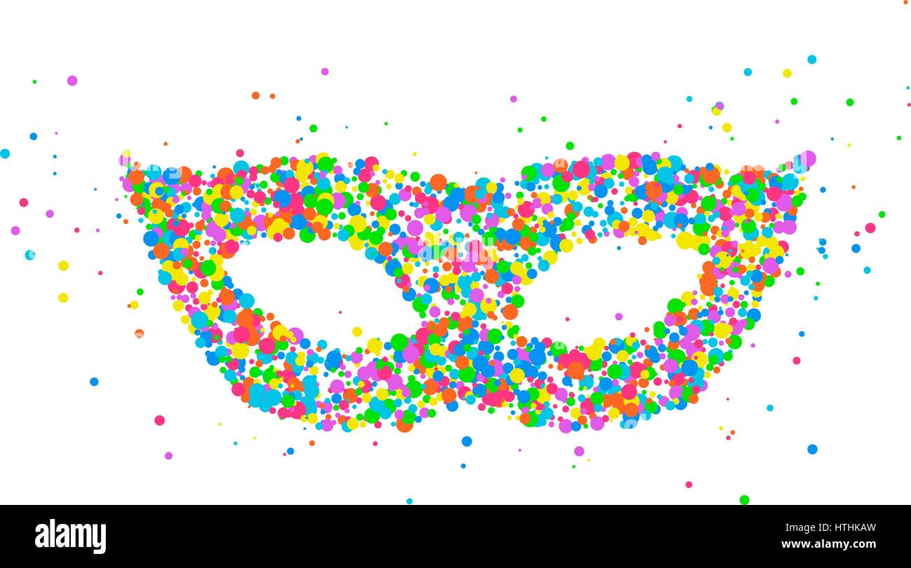 Disegno astratto di una maschera di Carnevale da multi-cerchi colorati.  Illustrazione Vettoriale Immagine e Vettoriale - Alamy
