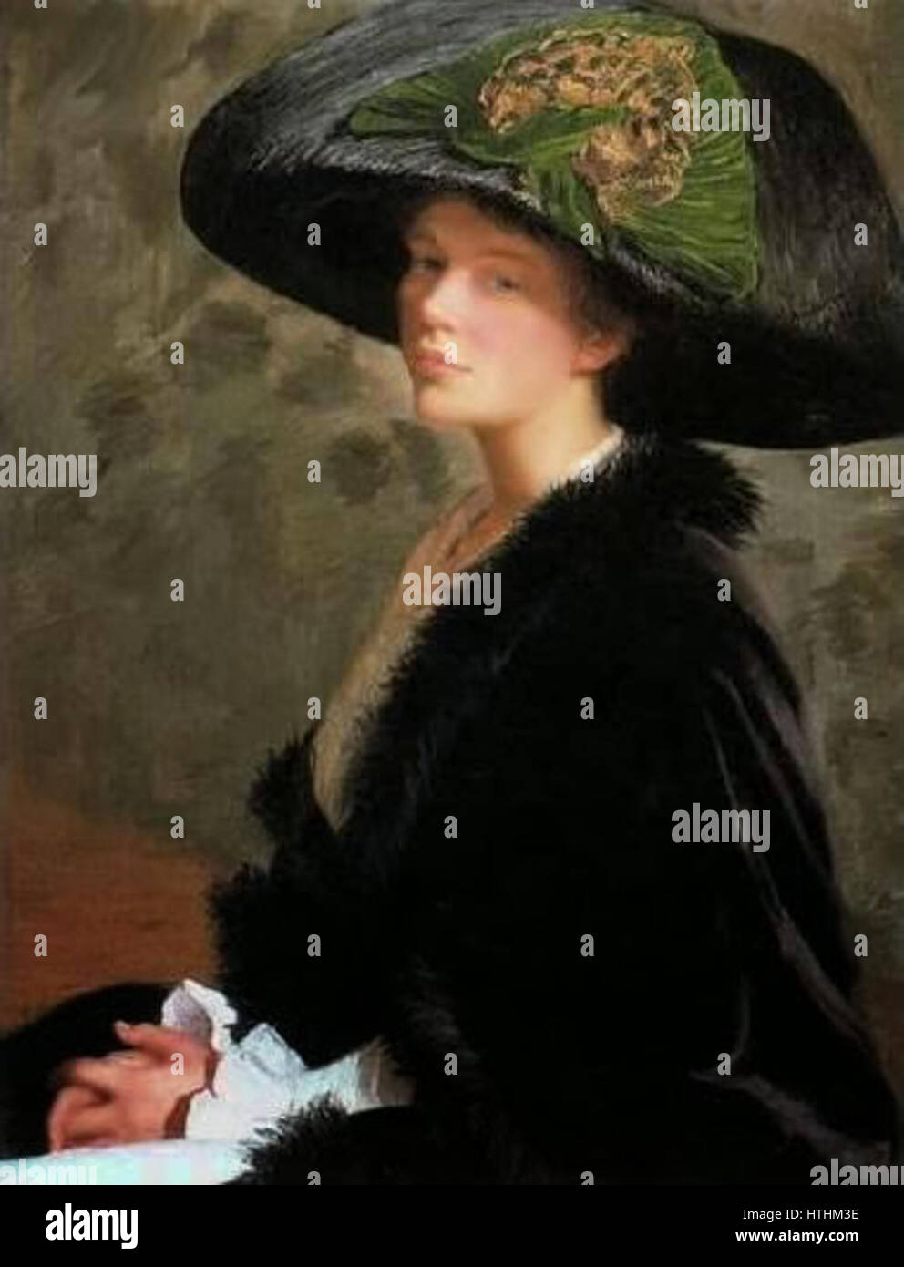 Lilla Cabot Perry, 1913 - Il cappello verde Foto Stock