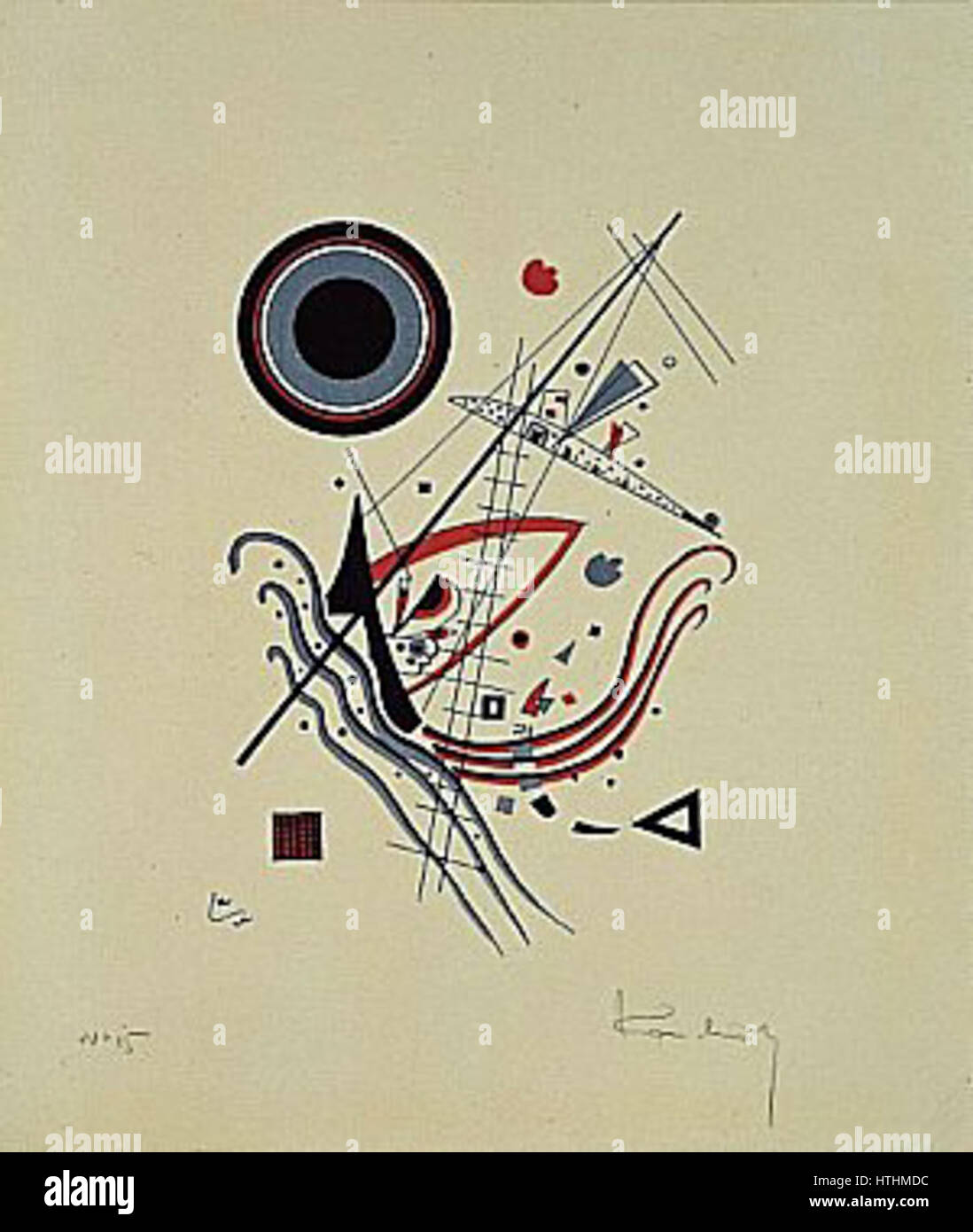 Vassily Kandinsky, 1922 - blu, litografia a colori su carta intessuta Foto Stock