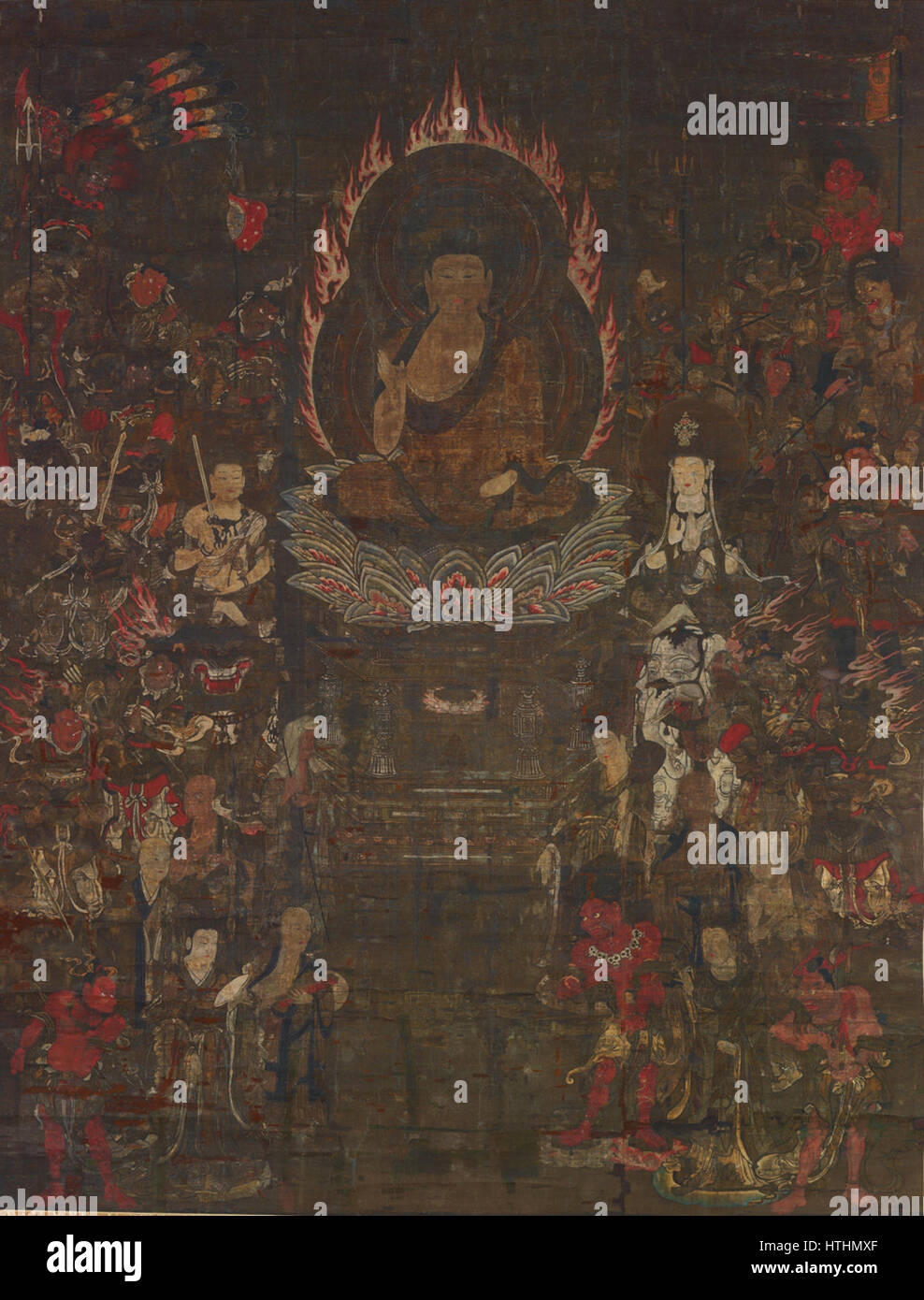 Shaka Sanzon Juroku Zenjin (Saidaiji Nara) Foto Stock