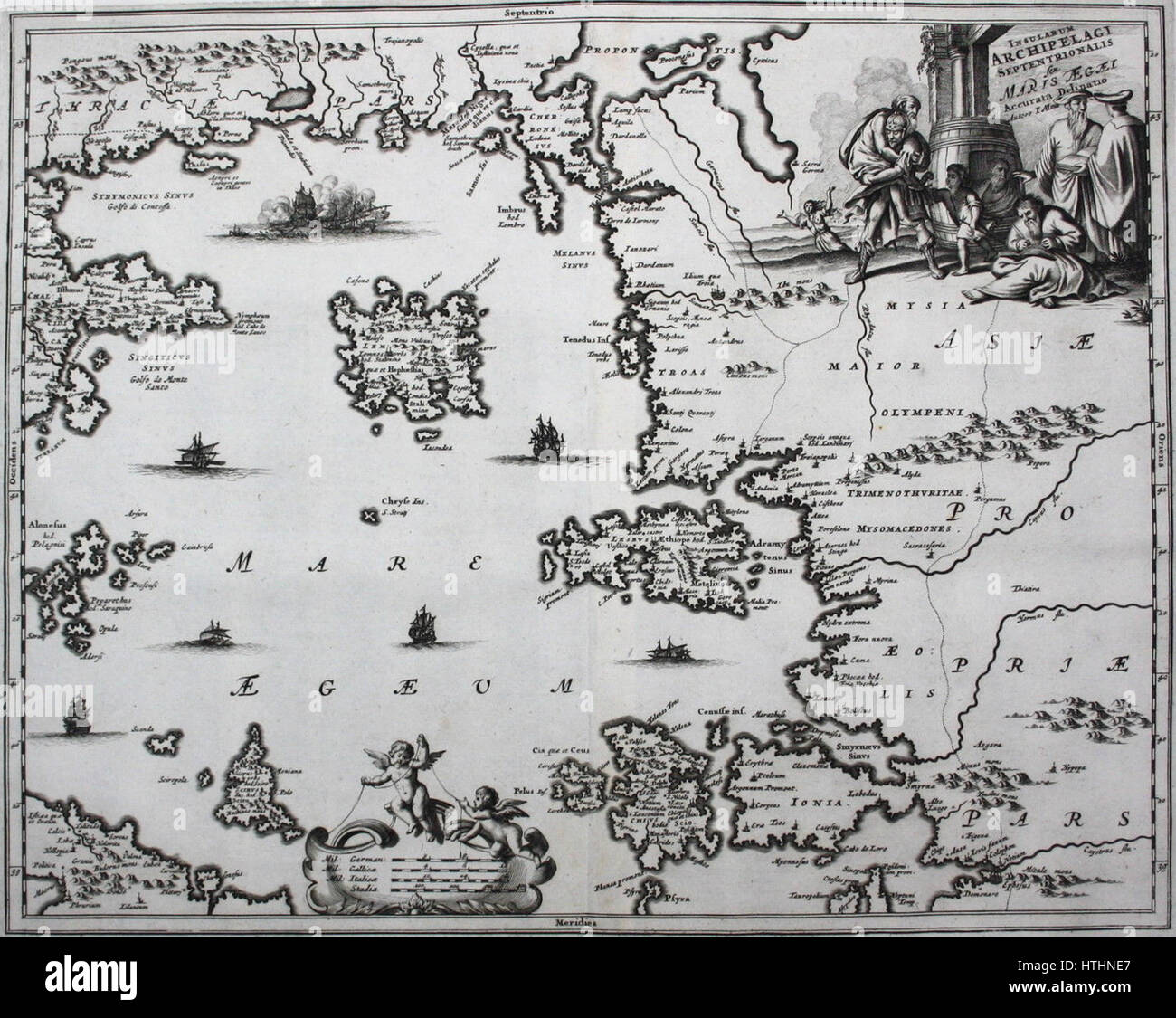 Mare Egeo, Olfert Dapper, 1688 Foto Stock