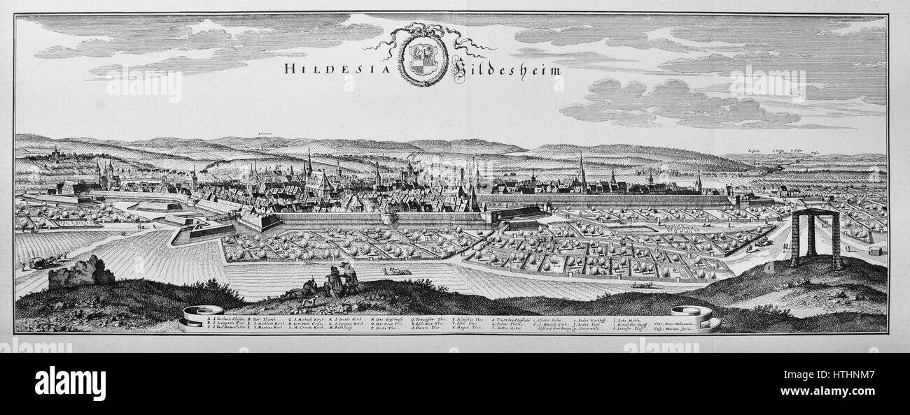 Hildesheim 2 (Merian) Foto Stock