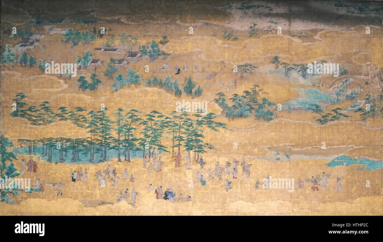 Enmanin Shinden shohekiga (Kyoto Museo Nazionale) Foto Stock