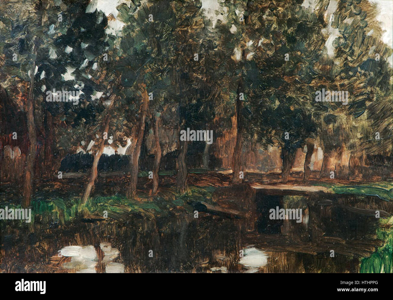 "Allee und Kanal in Siethwende" di Thomas Herbst ritrae una tranquilla scena di un viale alberato e di un canale nel villaggio di Siethwende. Il dipinto mette in risalto il tranquillo paesaggio rurale, con il soffice flusso del canale e la serena presenza di alberi che costeggiano il sentiero. L'opera riflette l'attenzione di Herbst sul mondo naturale e la sua capacità di catturare la tranquillità della vita rurale. Foto Stock