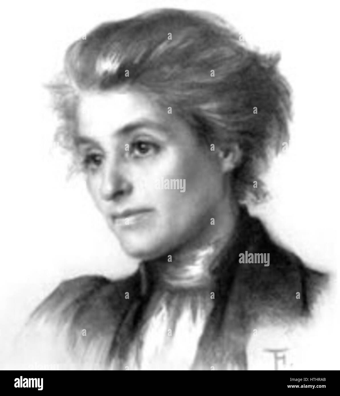 Beatrice Webb, fondatrice della London School of Economics, in un ritratto di Jessie Holliday, artista, circa 1909, creato con il gesso. Foto Stock