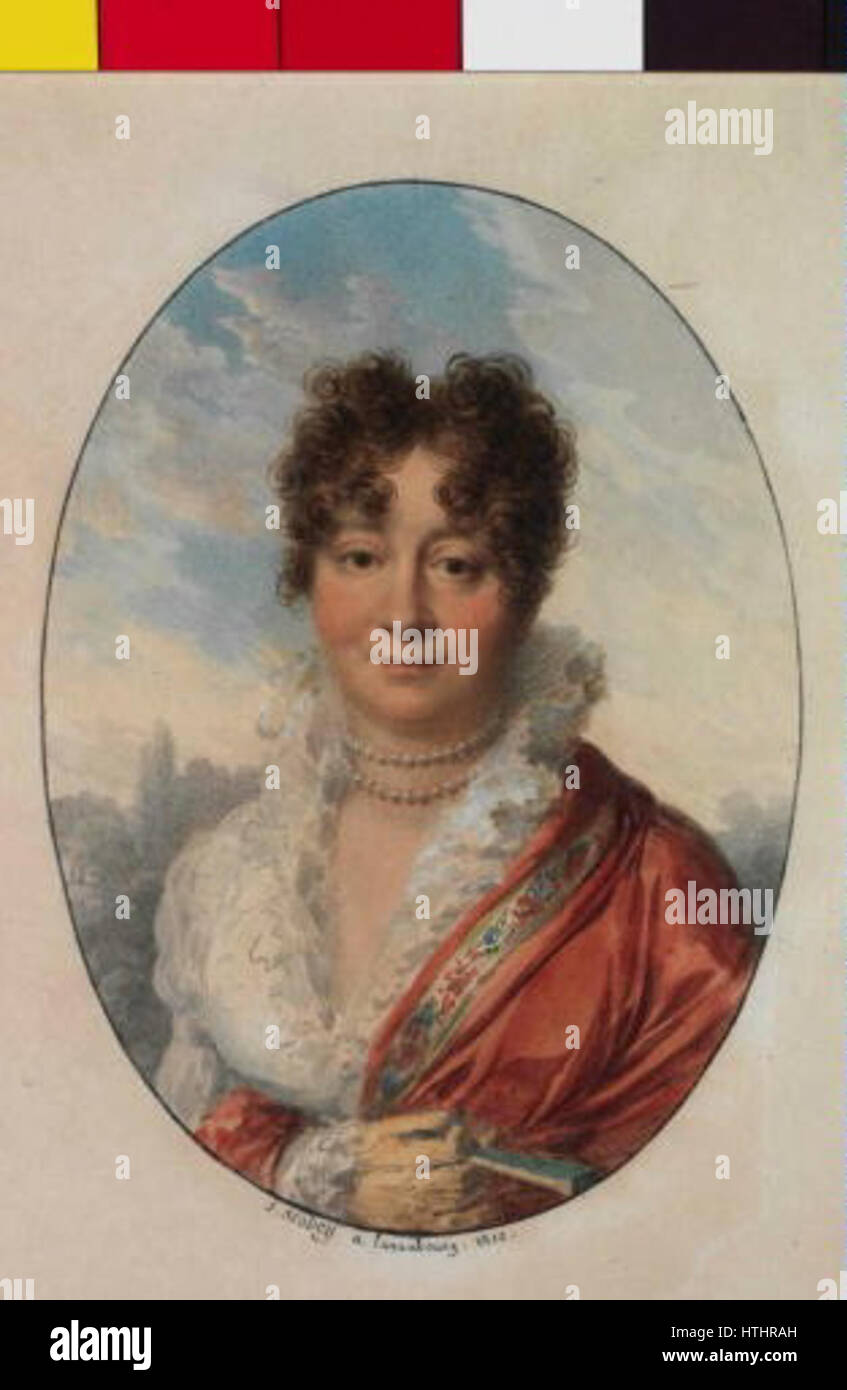 Jean Baptiste Isabey 11. 4. 1767-18. 4. 1855 - Portret hrabenky Marie Ulriky Lazanske, roz. Falkenhaynove 1765-1852 Foto Stock