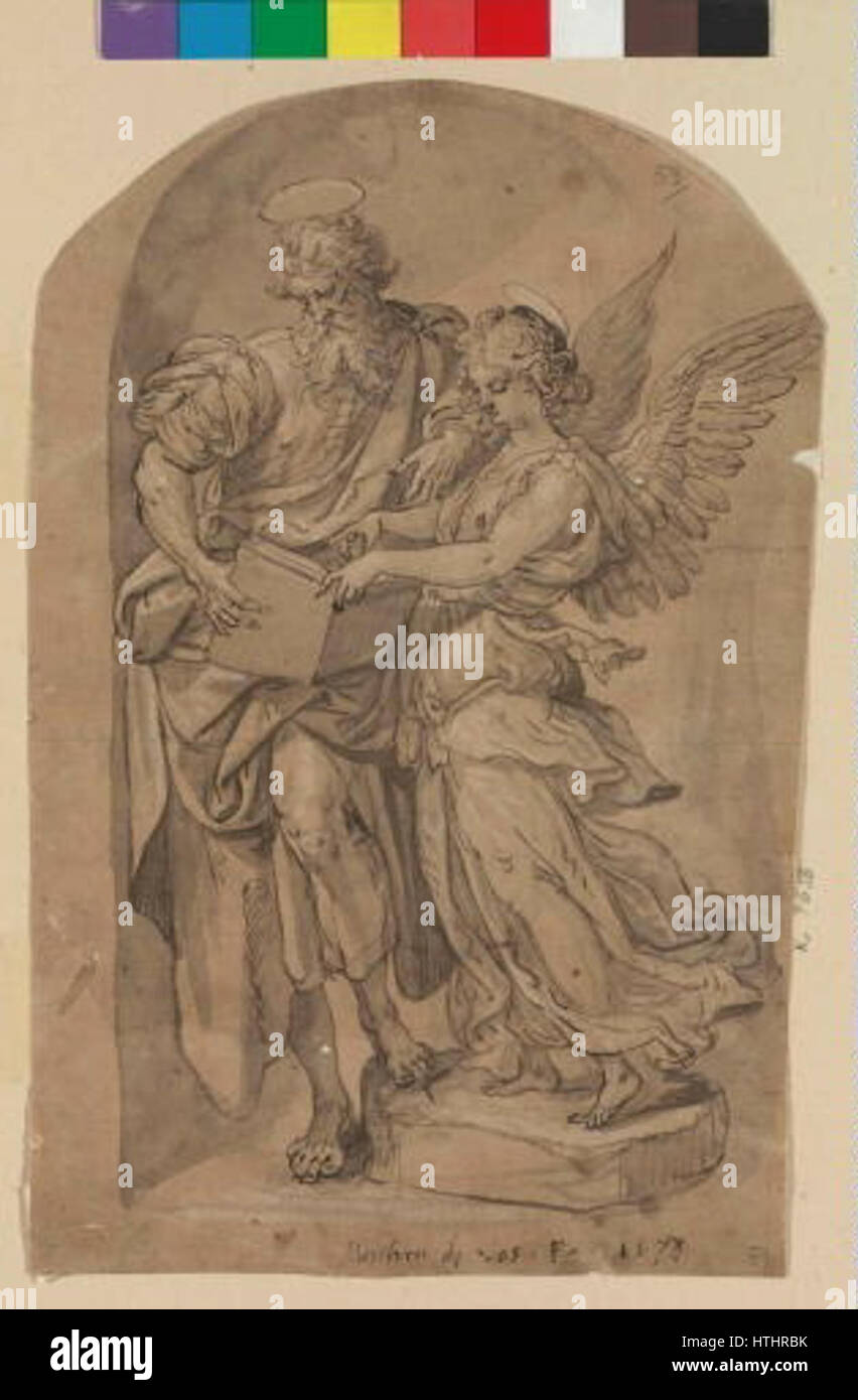 Kreslir Marten de Vos - Evangelista Matous Foto Stock