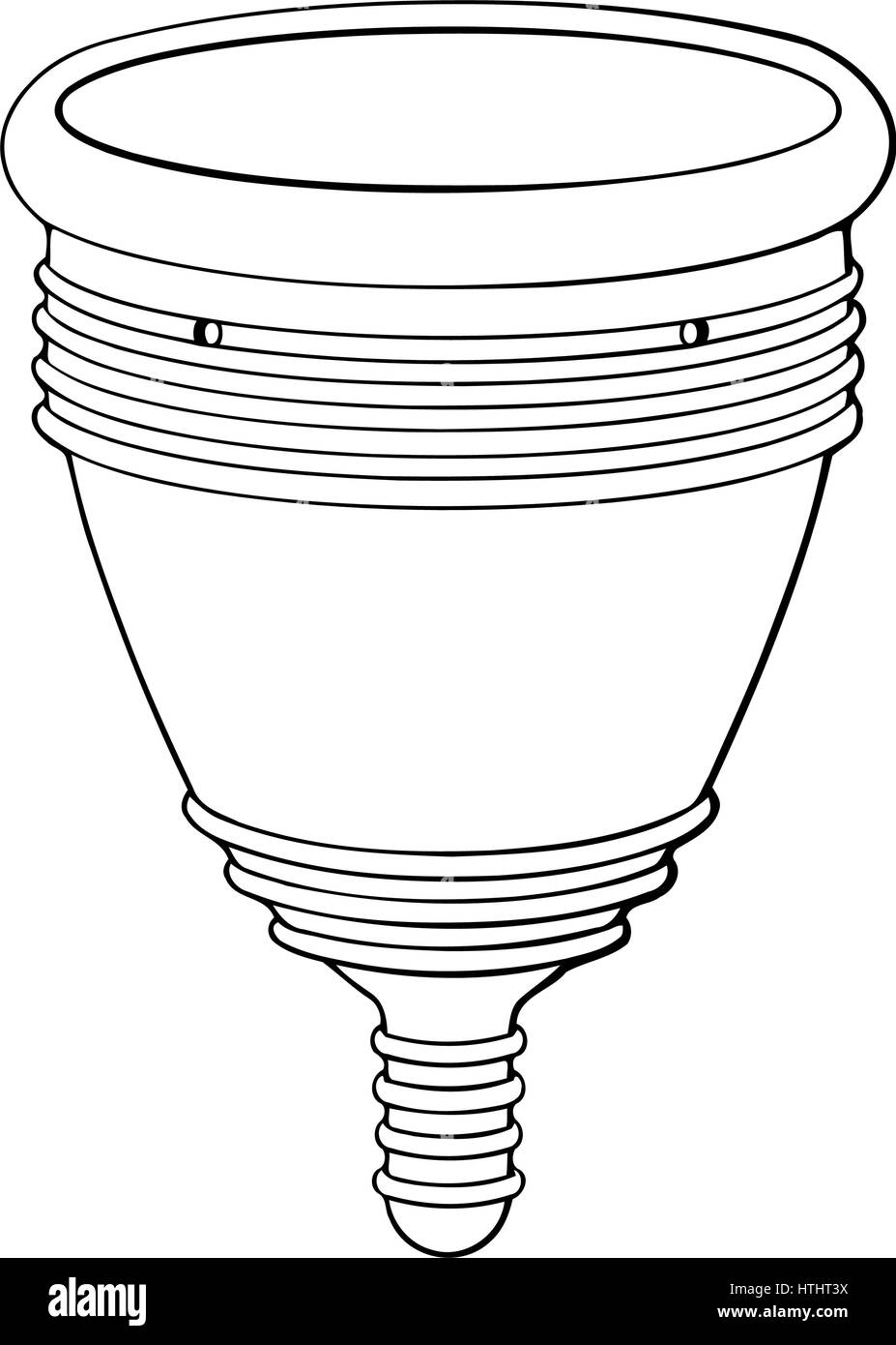 Vettore isolato di disegno di un silicone riutilizzabili coppa mestruale Illustrazione Vettoriale