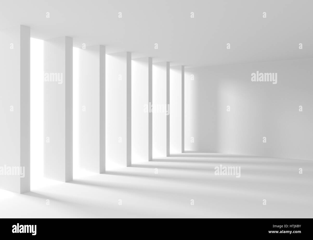 3D render image di moderni interni bianchi Foto Stock