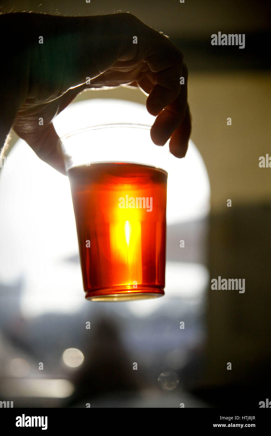 Una pinta di real ale, i grandi formaggi inglesi Festival, Castello di Cardiff. Foto Stock