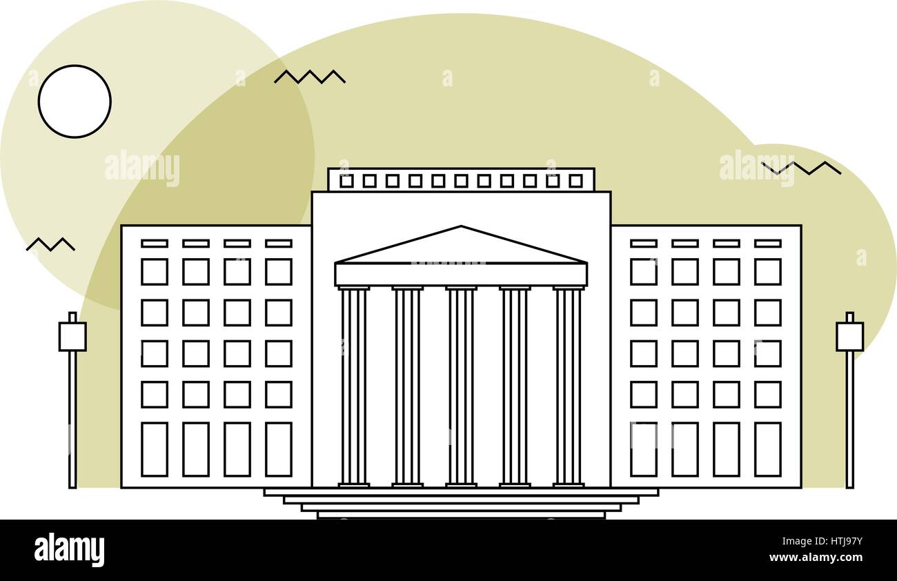 Courthouse o istituzione dipartimento Illustrazione Vettoriale