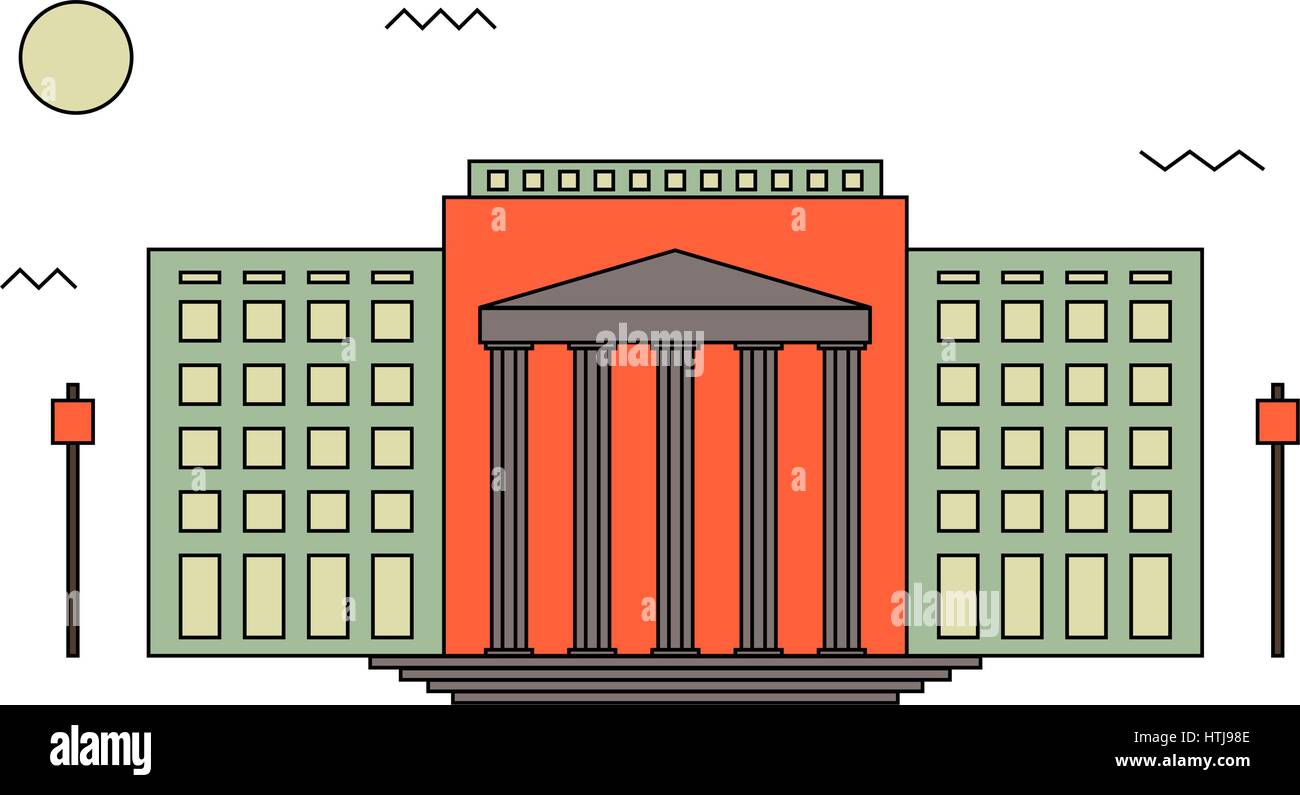 Courthouse o istituzione dipartimento Illustrazione Vettoriale