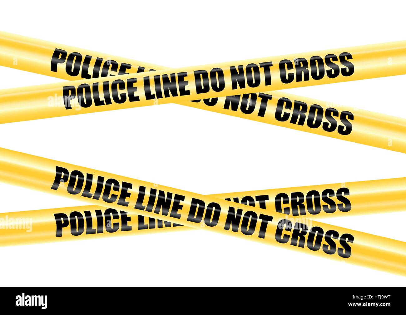 Polizia giallo Nastro per barricata, illustrazione vettoriale Illustrazione Vettoriale