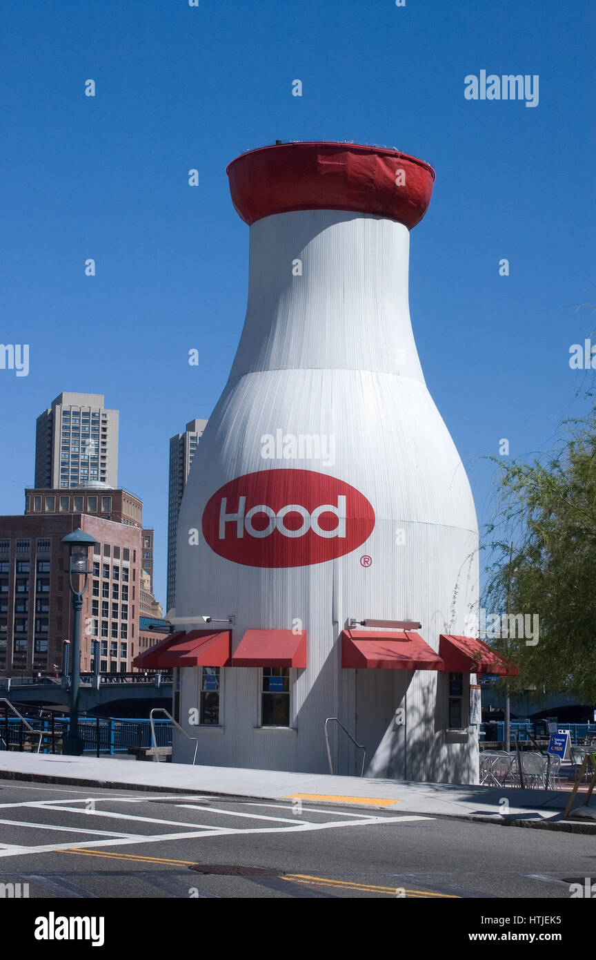 La bottiglia di latte gelato stand - di fronte al Boston il Museo dei Bambini di Boston, Massachusetts Foto Stock