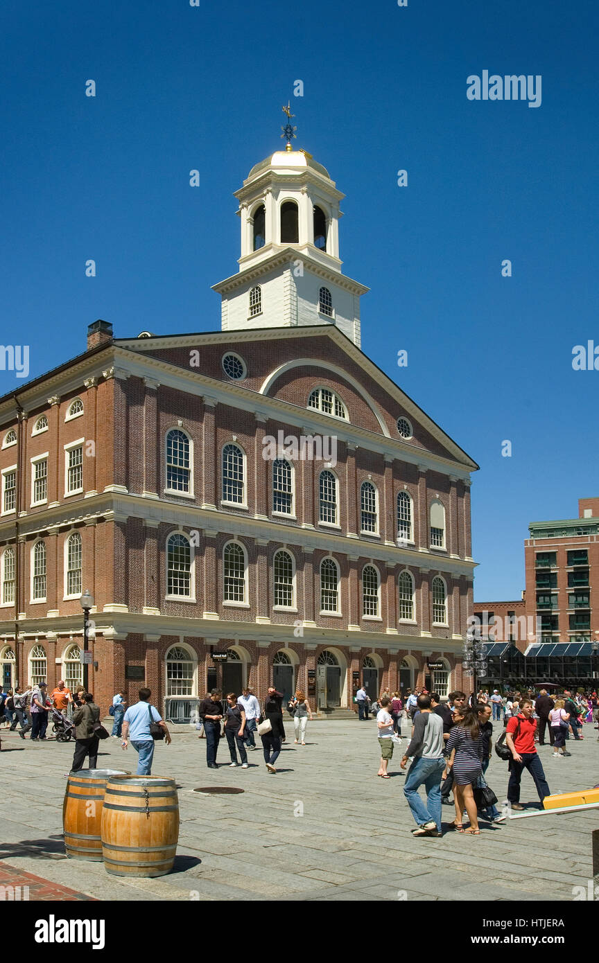 Historic Fanueil Hall, Boston, Massachusetts Foto Stock