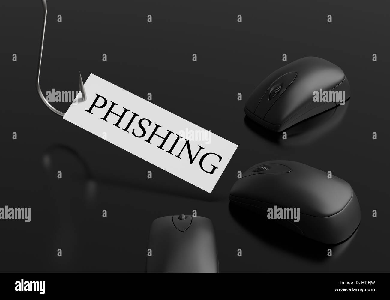 Mouse per Computer sono come raccolta di pesce a fare clic su un concetto di esca. Foto Stock